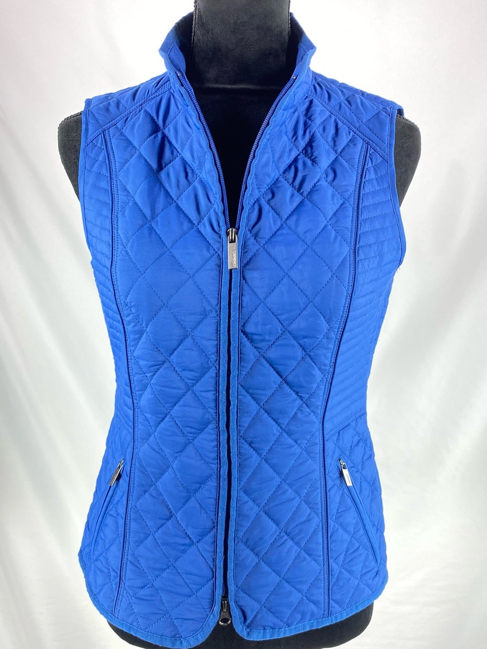 Olsen Europe Outdoor Quilted Vest Royal Blue Full Zip Women’s